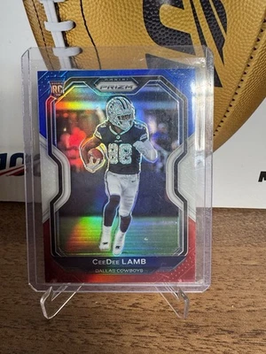 2020 Panini Prizm - Rookie CeeDee Lamb #334 Red White & Blue Prizm (RC) - Image 1 of 2