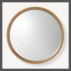 HeWall Arth Hand Magnolia Wall Mirror Rustic Modern Natural 16" Round Farmhouse - Picture 1 of 4