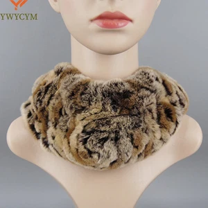 Mujeres Bufanda de piel real Diademas de piel Tejidas Natural Anillo Bufandas - Imagen 1 de 33
