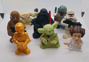 Star Wars 2008 Lucas Film Disney Vinyl Figures Lot of 8 Bath Water Toy Set - Picture 1 of 9