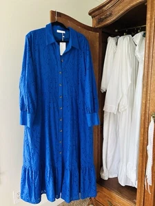 Mango Ming Cobalt Blue Long flow dress  Size 4XL / NWT - Picture 1 of 8