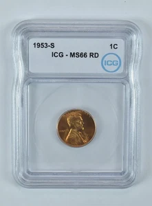 1953-S Lincoln Wheat Cent MS66 RD ICG *7653 - Picture 1 of 5