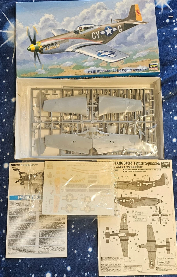 P51 D Mustang 343rd Fighter Squadron Hasegawa kit 1/48 USA WW2 Fighter Pacific - Immagine 1 di 1