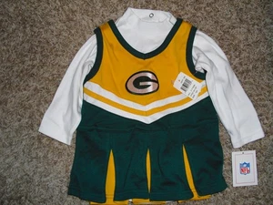 NEW NFL Girls Infants 12 Months Green Bay Cheerleader Dress & Snapped Turtleneck - Picture 1 of 3