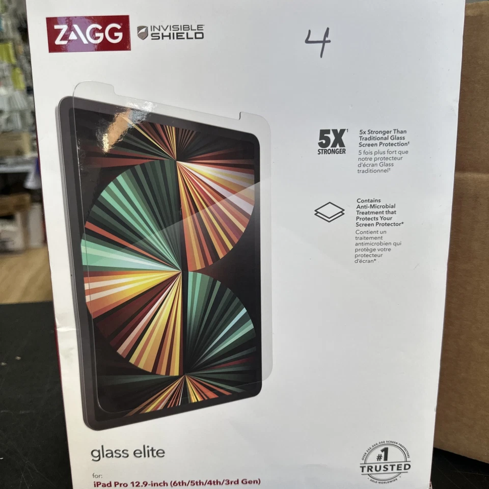 Zagg InvisibleShield Glass Elite Screen Protector for 12.9" iPad Pro 3/4/5/6 Gen - Image 1 of 1