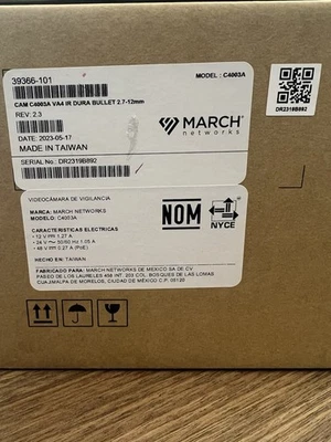 March Network 39366-101-2.7mm 12mm C4003A VA4 IR Dura bullet  - Image 1 of 4