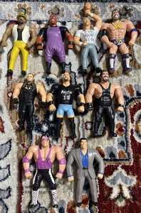 Vintage 90s Bend-Ems Titan Sports WWF WWE Wrestling Figures Lot of 9 - Bild 1 von 9