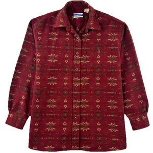 VTG Pendleton Knockabout Shirt Unisex Large Red Navajo Southwestern Aztec Native - Picture 1 of 9