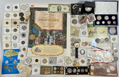 *Estate of Helen Bed* Junk Drawer Lot Silver Coins Jewelry Random Stuff NR Rare - Image 1 of 4