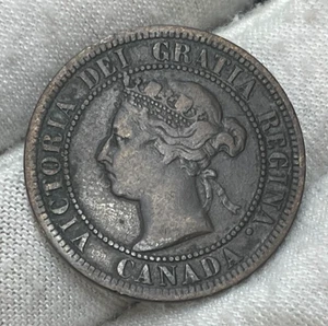 1891 Canada Small Date? Large Leaf? Penny RARE Type High Value - Picture 1 of 17