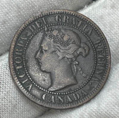 1891 Canada Small Date? Large Leaf? Penny RARE Type High Value - Image 1 of 4