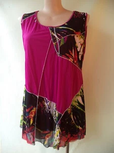 Wishstone top size XXL/18 long stretch sleeveless purple print layering - Picture 1 of 6