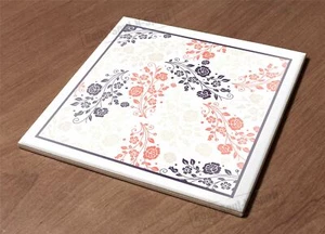 floral sketch paint decor Ceramic Hot Plate kitchen Trivet Holder design gift - Picture 1 of 1