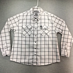 Dixxon Flannel Co Shirt XL Sleep When You're Dead Pearl Snap Black White - Picture 1 of 6