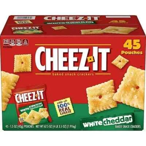 Cheez-It White Cheddar Crackers Snack Packs, 1.5 oz Pouches, 45 Ct –New - Picture 1 of 6