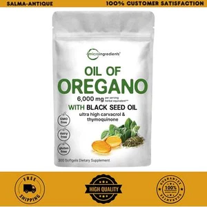 Micro Ingredients Oil of Oregano Softgels 6000mg Per Serving, 300 Count - Picture 1 of 8