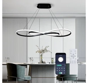 39" Modern Chandelier Light Fixture Dimmable LED Pendant Light Remote Control - Picture 1 of 6