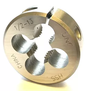 1/2-13 x 1-1/2" OD UNC REDONDO AJUSTABLE TROQUEL ACERO DE ALTA VELOCIDAD - Imagen 1 de 11