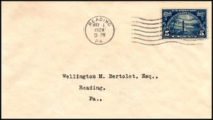 Scott 616 5 Cents Huguenot Walloon FDC Reading, PA SCV $70.00 - Picture 1 of 2