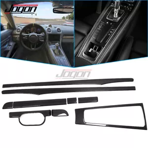 Carbon Fiber Interior Decor Cover Trim For Porsche 718 Boxster Cayman 982 2017+ - Picture 1 of 8