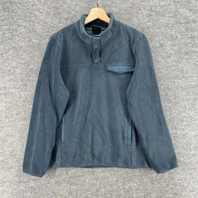 32 Degrees Jacket Men L Large Gray Fleece High Neck Long Sleeve Button Up Solid - Image 1 of 4