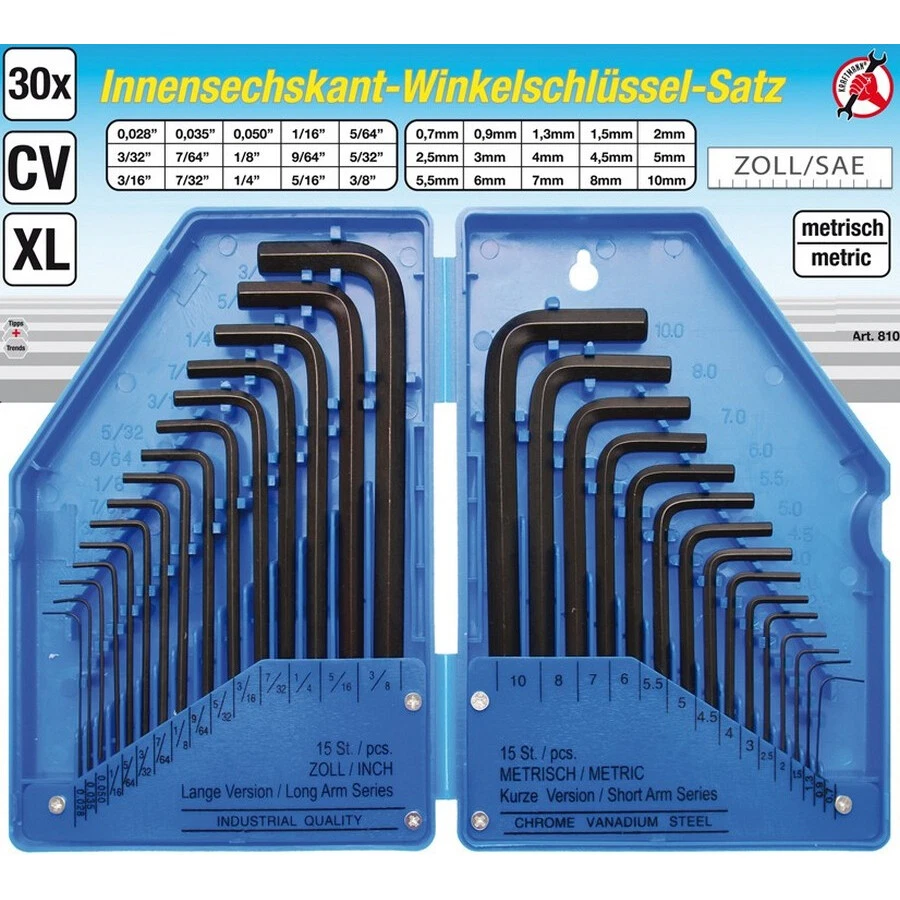 serie 30 chiavi brugola metr+poll. - codice bgs810 KRAFTMANN officina Foto 1 de 1