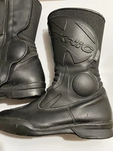 Teknic Mens Motorcycle Boots Size 8 Black Powerskin Waterproof - Picture 1 of 10