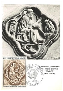 Carte Maximum 1969 - Cathédrale d'Amiens - Imagen 1 de 2