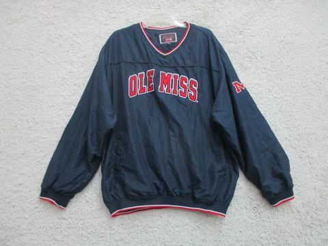 Colosseum Ole Miss Rebels Jacket Sweater 2XL XXL Blue Vented NCAA Football Mens Cover
