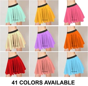 Satin Mini Short Skirt Women Sexy Stretchy Swing Skirt Short Skirt Plus Size S34 - Picture 1 of 45