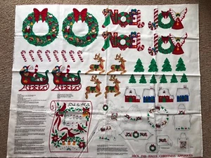 Deck The Halls Weihnachten Applikationen Stoff Panel VIP Cranston UNCUT  - Bild 1 von 6