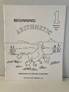 Rod and Staff Beginning Arithmetic Grade 1 Blacklines Answer Key 1991 - Picture 1 of 6