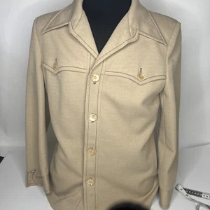 Vintage Knack Leisurewear Mens 42 Leisure Suit Jacket Paisley Lined Disco Brown - Picture 1 of 16