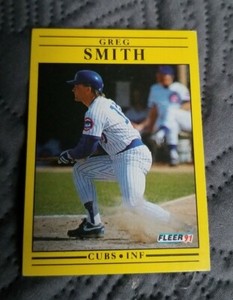 1991 Fleer Baseball Card #433 Greg Smith - Chicago Cubs 