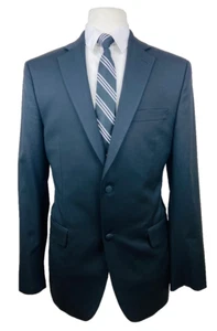SAKS FIFTH Mens 40R Solid Black 100% Wool Blazer Sport Coat Tuxedo Suit Jacket - Picture 1 of 10