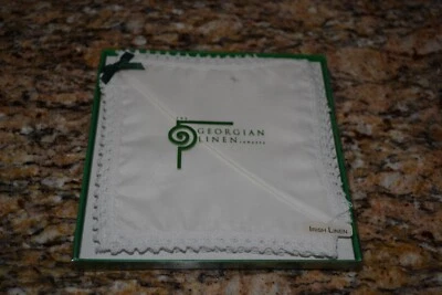 Pañuelo The Georgian Linen Company Vintage Irish Linen (2) Damas 12x12 Nuevo con Etiquetas Foto 1 de 4