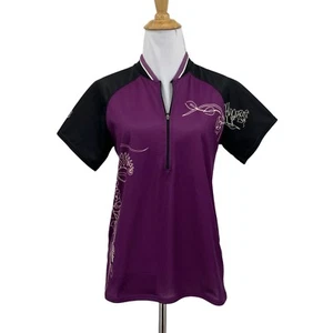Vintage Fox Racing Jersey Womens M Medium Purple Short Sleeve Half Zip Cycling - Picture 1 of 14