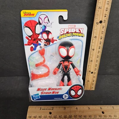 Figura de acción Marvel Spidey and His Amazing Friends Miles Morales 4 pulgadas con red Foto 1 de 4