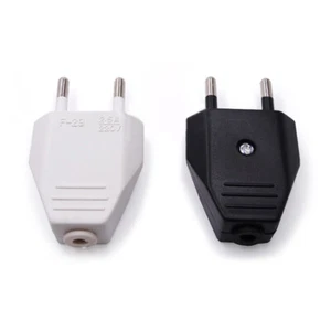 2 Pin EU European US Male Plug AC Electrical Socket Adapter 250V Replacement - Afbeelding 1 van 14