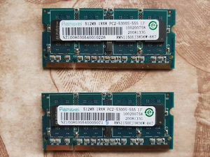 1GB 2 x 512MB Memoria RAM SoDimm Ramaxel 1Rx8 PC2 5300S-555 - Foto 1 di 2