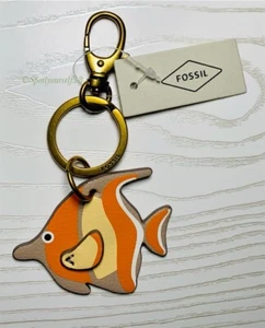 Fossil Sofia Tropical Fish Key Chain Key Fob Ring Bag Charm Orange New With Tag - Picture 1 of 9