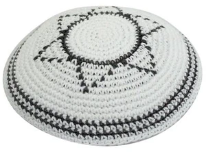Classic Kippa crocheté étoile de David couvre-chef holyreligieux yarmoulke juif - Imagen 1 de 6