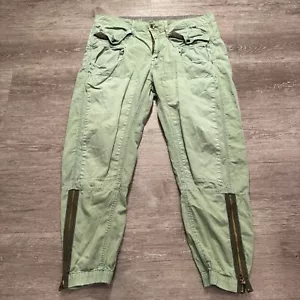 G-Star Raw Cargo Womens 30 Green Low Boyfriend 7/8 Carg Zip Utility Army Grunge - Picture 1 of 12