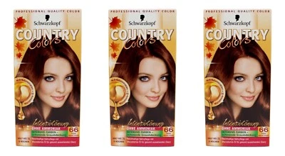 3x Schwarzkopf Country Colors Intensivtönung 66 Peru Nougat Braun , EA523738
