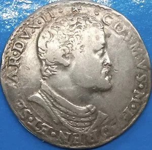 Florenze & Siena Testone 1567 Cosimo I di Medici Ag RARE - Picture 1 of 9
