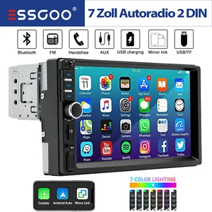 Single 1 Din Autoradio 7 Zoll Apple Carplay Android Auto Bluetooth TF EQ USB AUX - Bild 1 von 15
