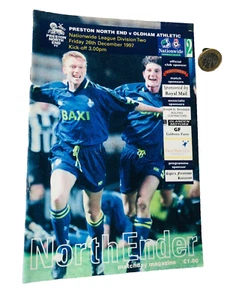 Football Programme Preston North End Vs Oldham Athletic 1997 Vintage ra - Picture 1 of 3