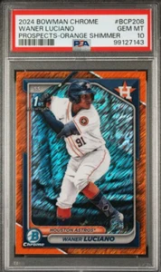 Bowman Chrome Waner Luciano Orange Shimmer 2024/25 coincidencias de colores PSA 10 GEMA POP 1 - Imagen 1 de 3