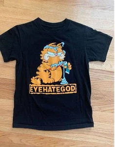 VTG EYEHATEGOD Gay Garfield Shirt Short Sleeve Black Unisex S-2345XL - Picture 1 of 7