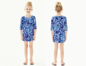 Lilly Pulitzer Mini Sophie Royal Purple Cat Call Blue UPF Dress Size M (6-7) NWT - Picture 1 of 14